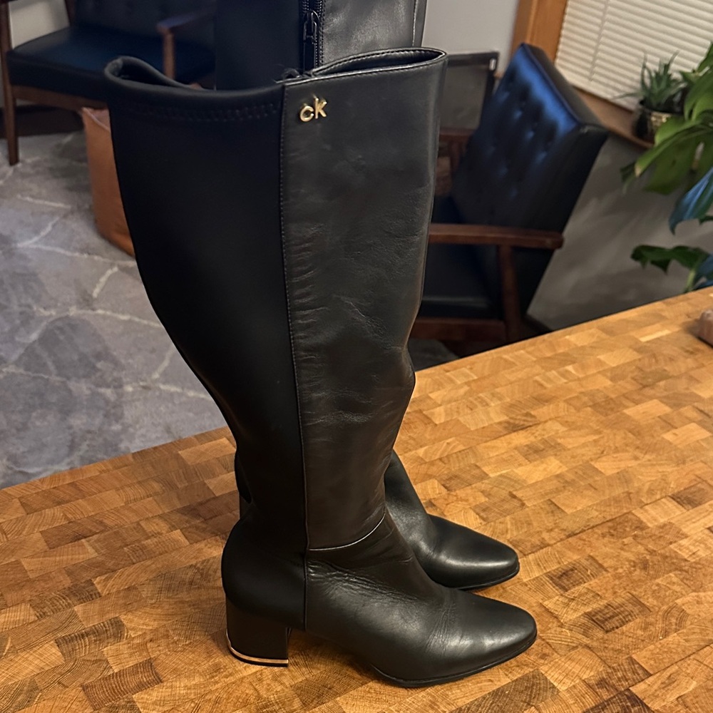 Calvin Klein Black Heeled Boots